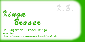 kinga broser business card